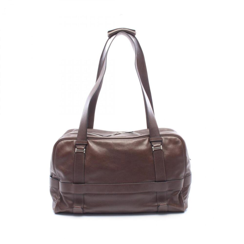 Hermes Arion 50 Tail Boston Bag Handbag Leather Veau Sikkim Men's Brown